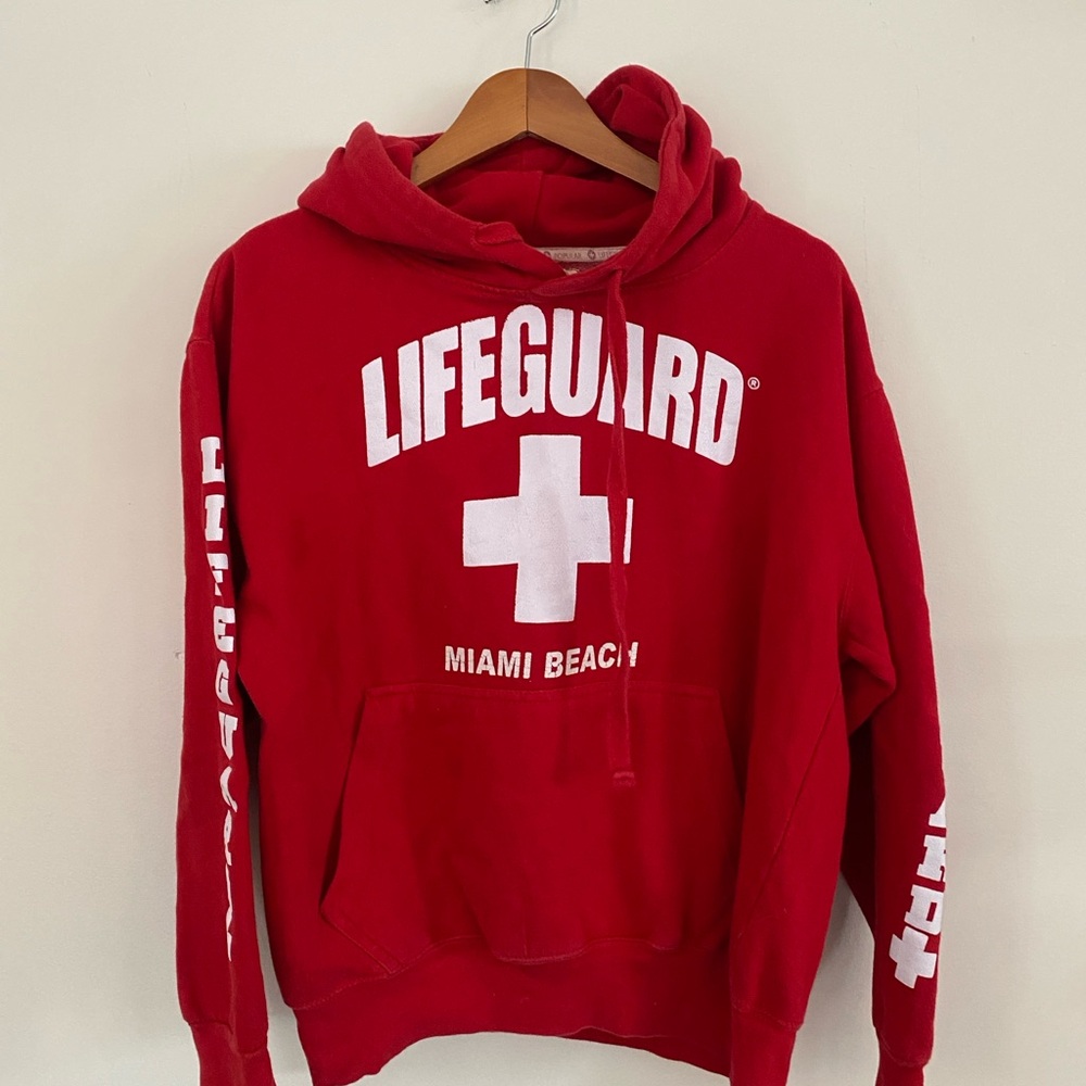 Lifeguard Red Hoodie Sweater